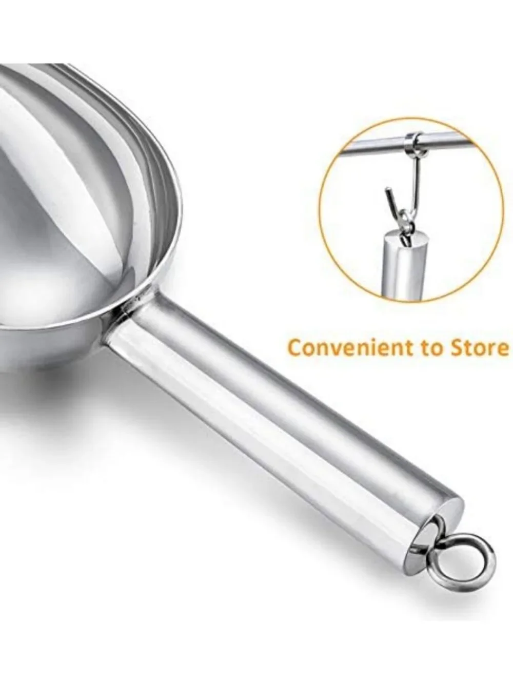 Set of 3 Stainless Steel Scoops (3oz, 5oz, 8oz) - Perfect for Kitchen Canisters